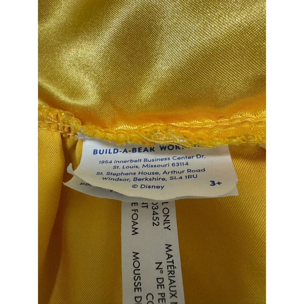 Build-A-Bear Disney Princess Belle Yellow Dress Beauty and the Beast Dress only